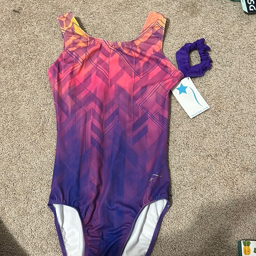 Colorful Kids leotard with Scrunchie